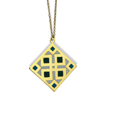 Oriental Square Enamel Necklace