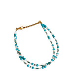 Dbl Blue & White Anklet