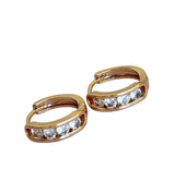 Circle Stones Hoops Earrings