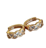 Braid Hoops with Stones Earrings