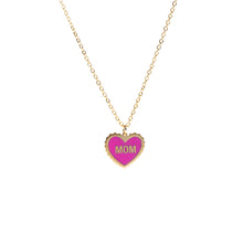 Load image into Gallery viewer, Mom heart Enamel Necklace
