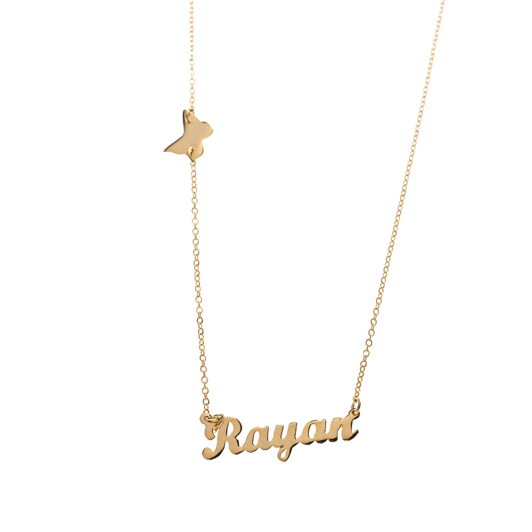 Name With Butterfly Necklace