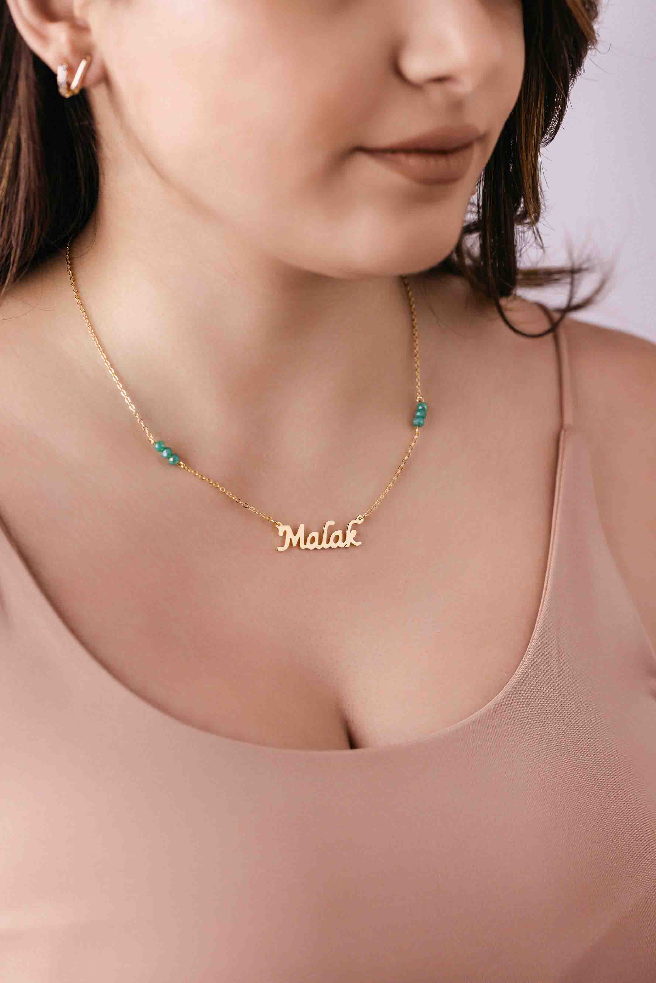 Name Necklace with Beads