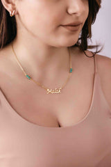 Name Necklace with Beads