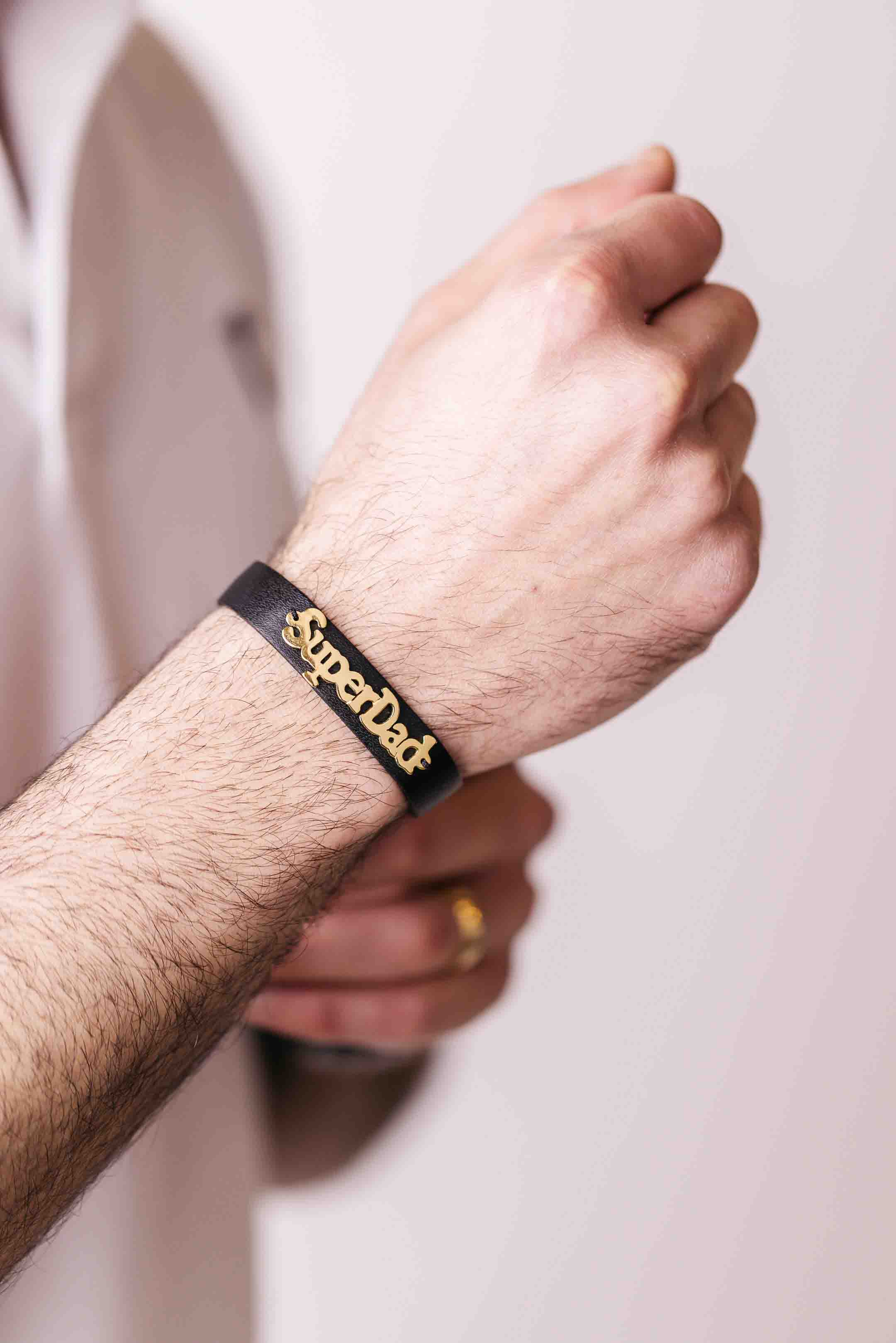 Super Dad Leather Bracelet