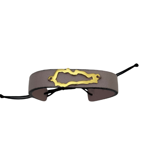 Lebanese Map Leather Bracelet