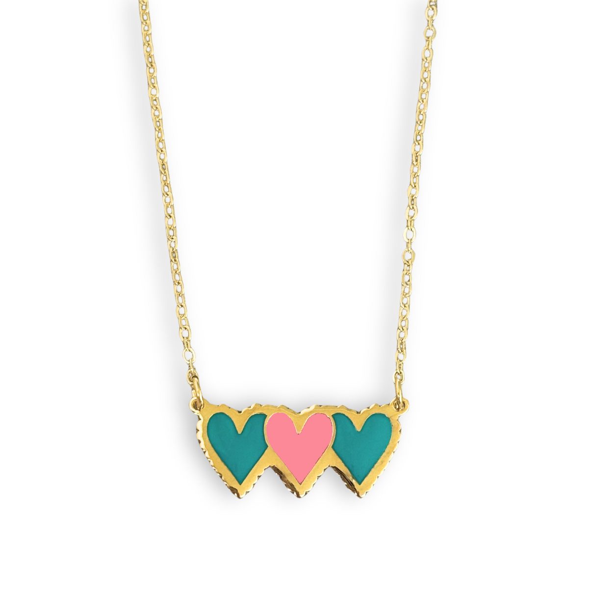 Hearts Enamel Necklace