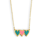 Hearts Enamel Necklace