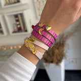Strap Leather Bracelet with Charms