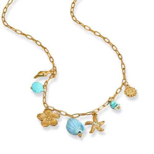 Blue Charms Necklace