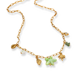 Green Starfish Charms Necklace