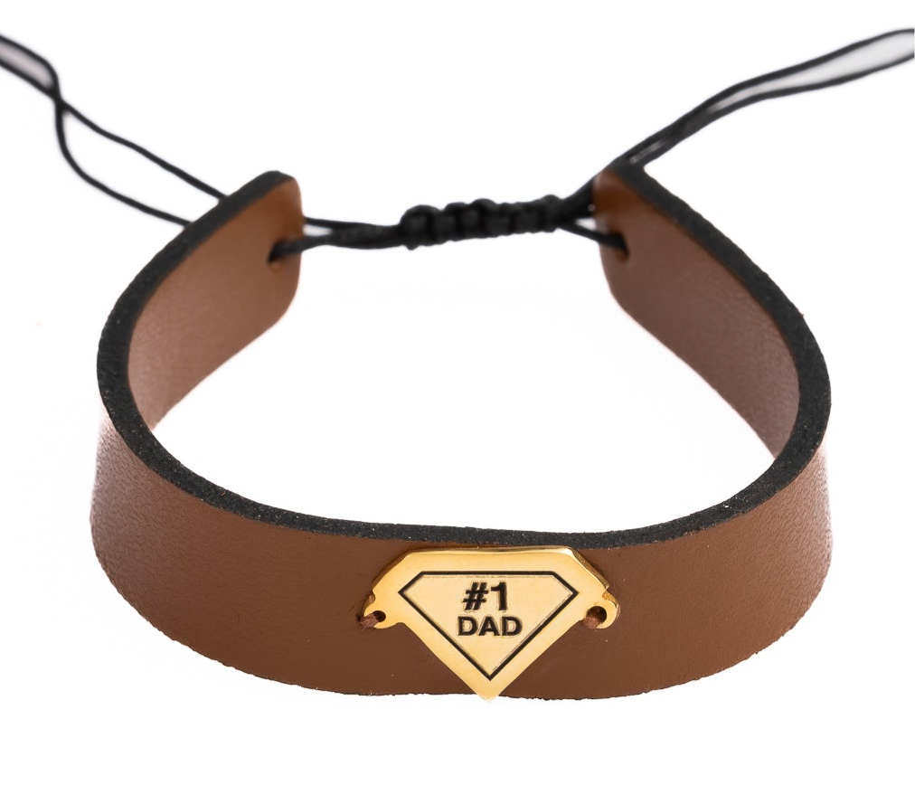 #1 Dad Leather Bracelet