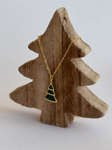 Christmas Tree Enamel Necklace