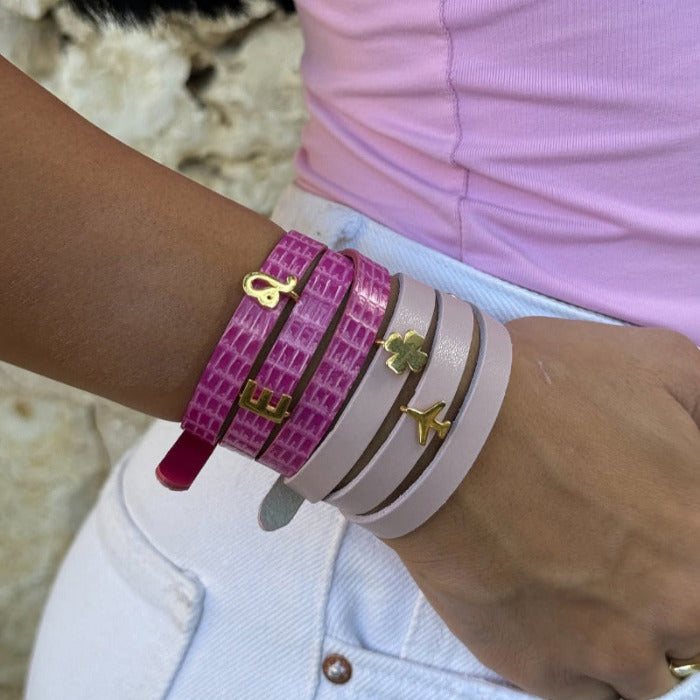 Strap Leather Bracelet with Charms