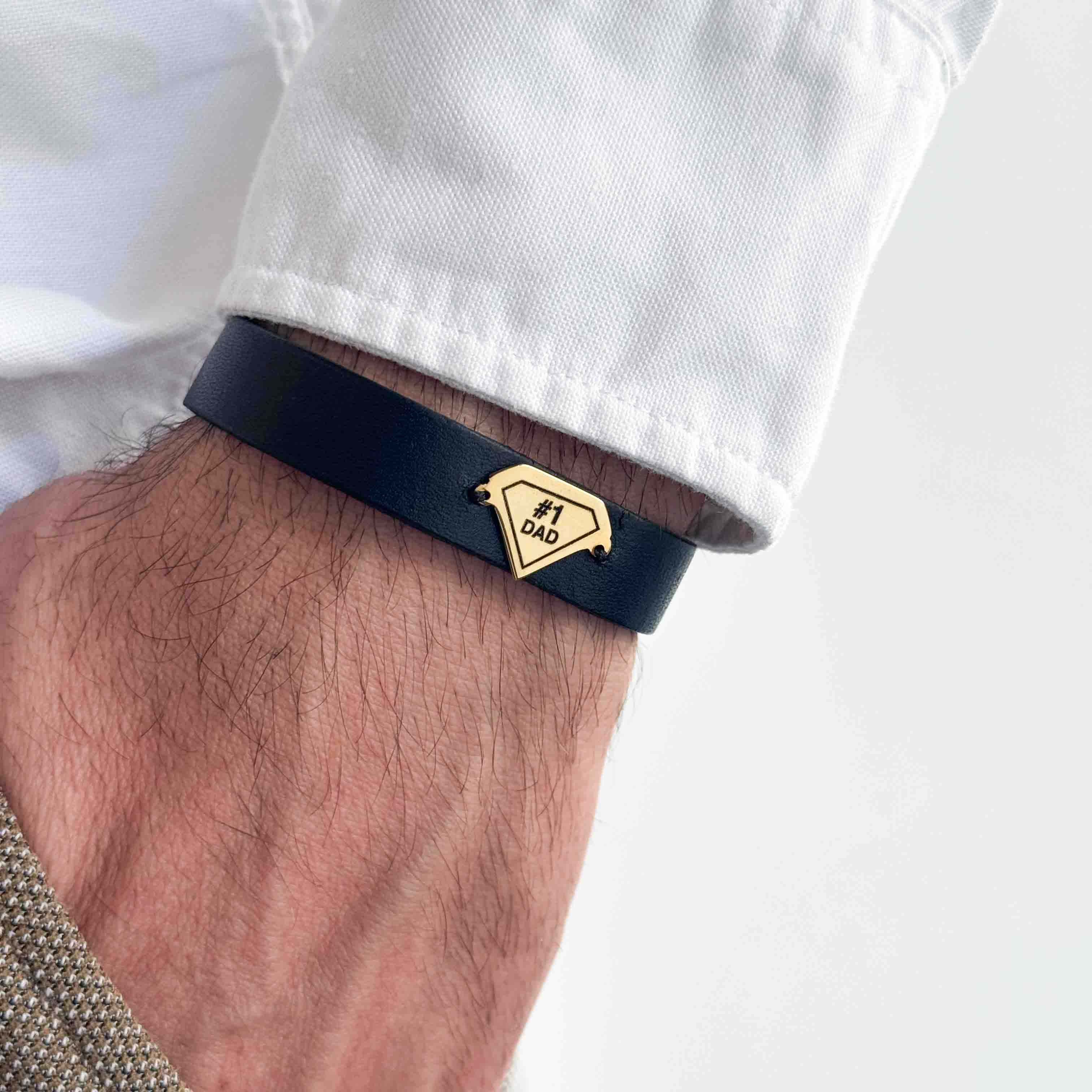 #1 Dad Leather Bracelet