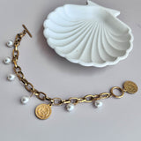 Pearls & Coins Bracelet