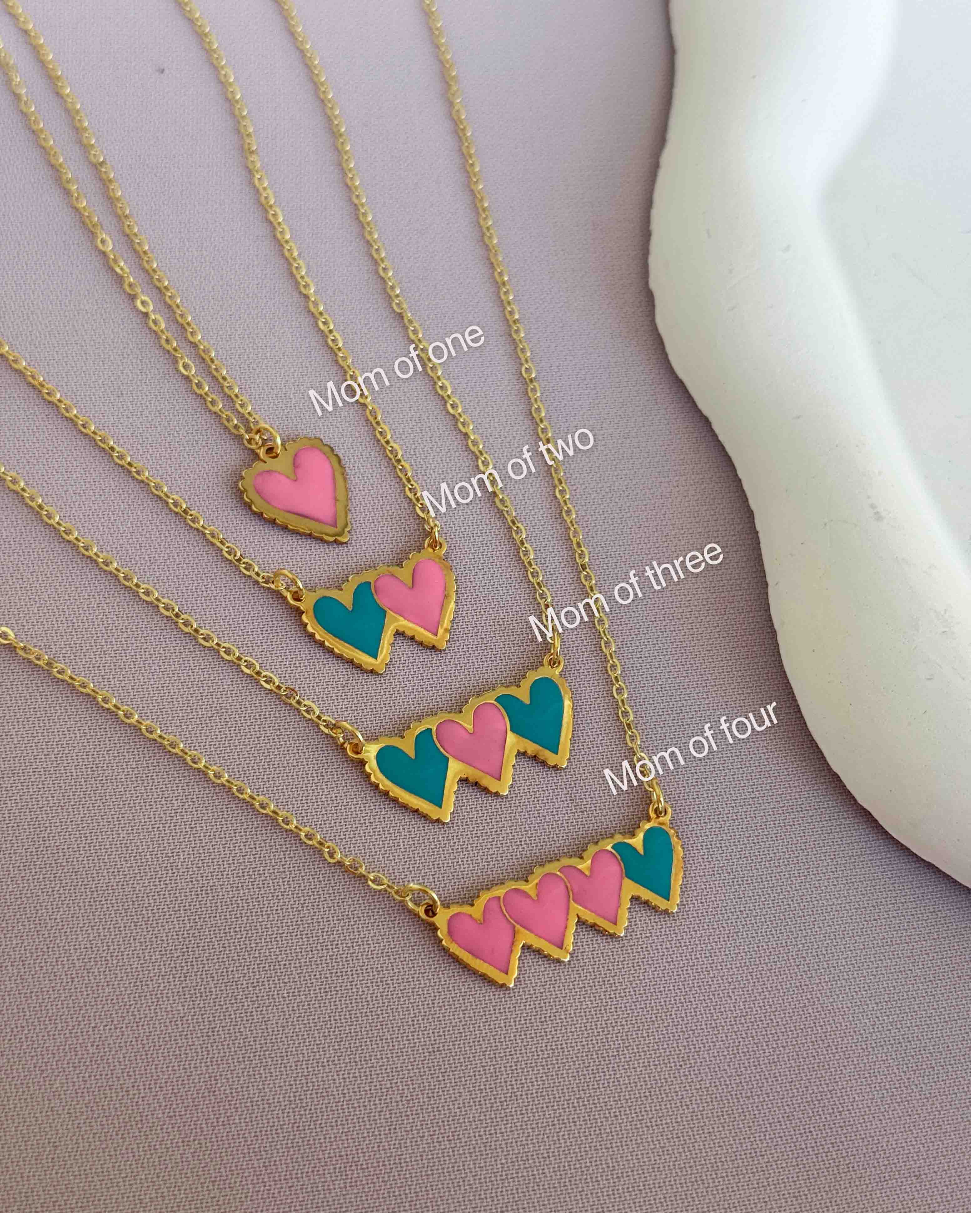 Hearts Enamel Necklace