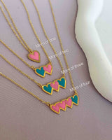 Hearts Enamel Necklace
