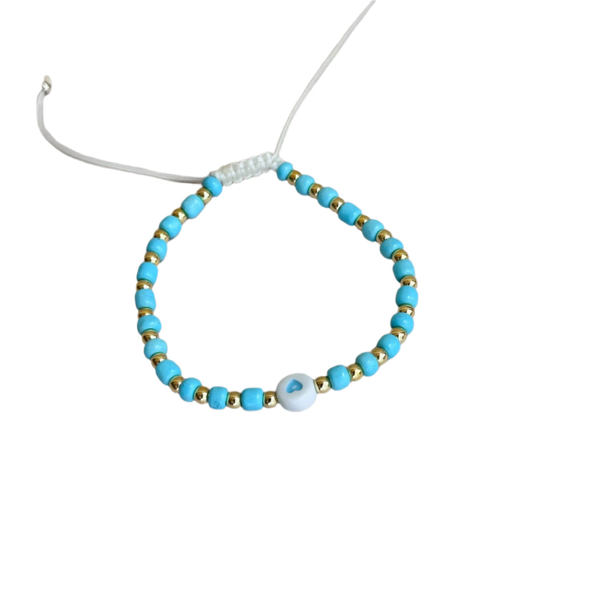 Aqua Blue Heart Bracelet