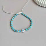 Aqua Blue Heart Bracelet