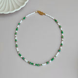 Green & White Chocker