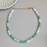 Green & White Chocker