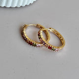 Colored Stone Hoops