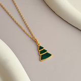 Christmas Tree Enamel Necklace