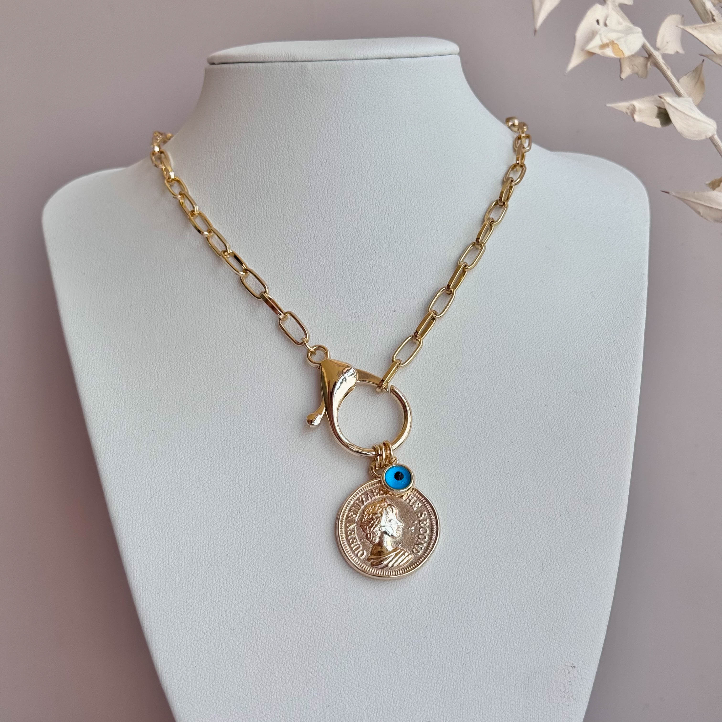 Eye & Coin Necklace