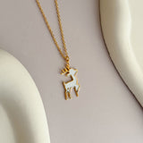 Reindeer Enamel Necklace