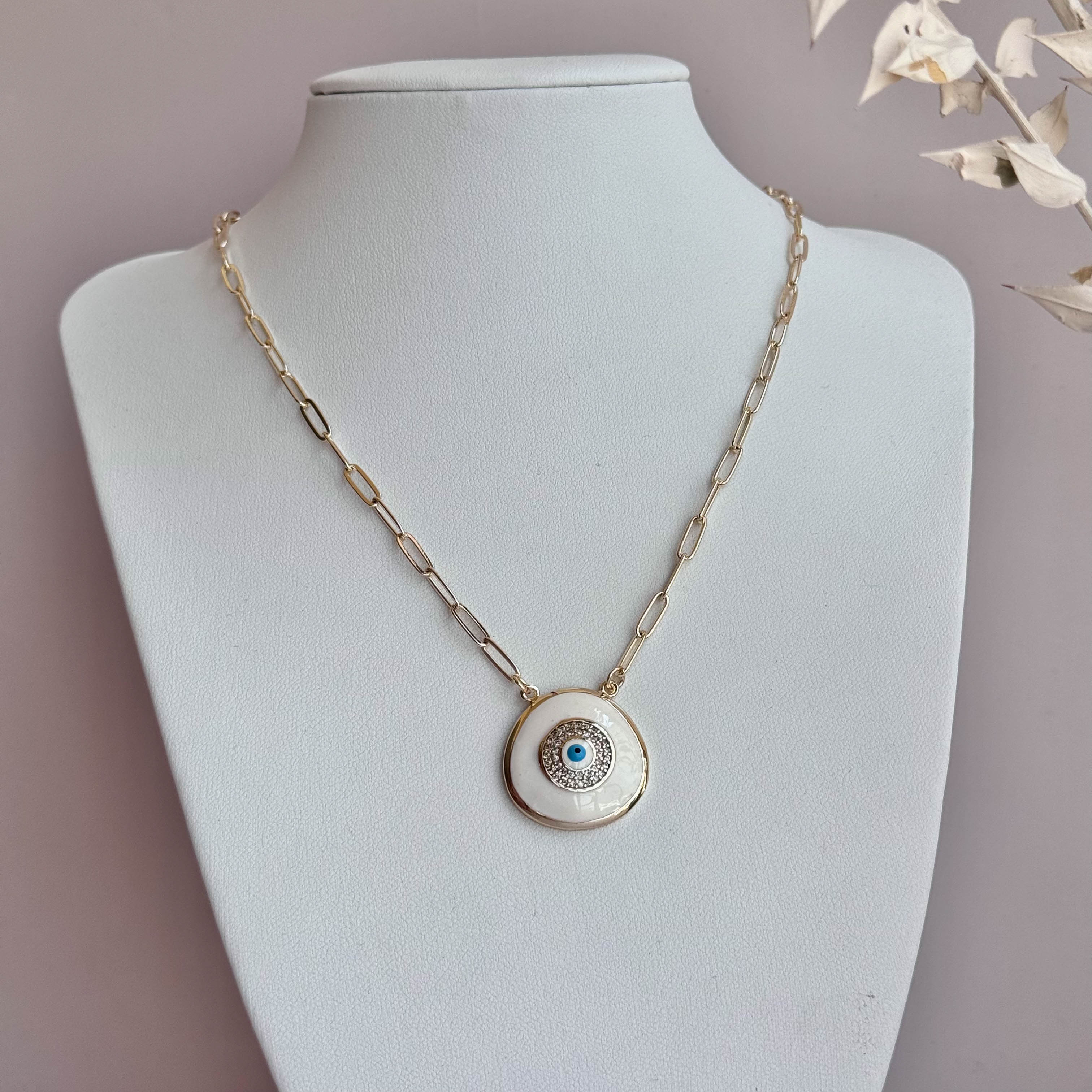 White Eye Necklace