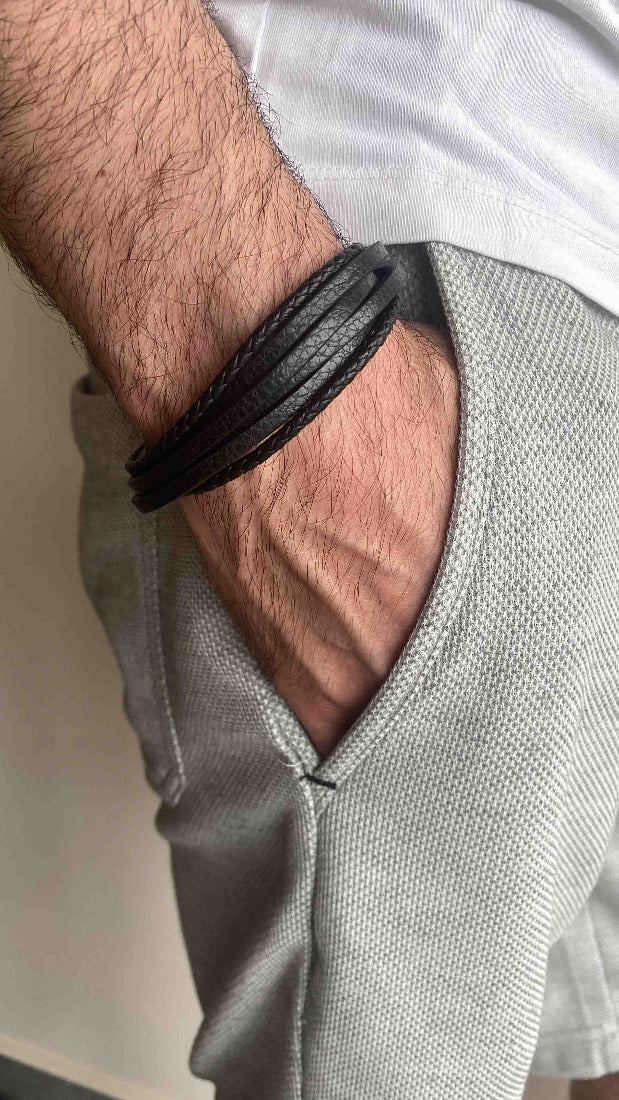 Layered Leather Bracelet
