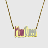 Mom Queen Enamel Necklace