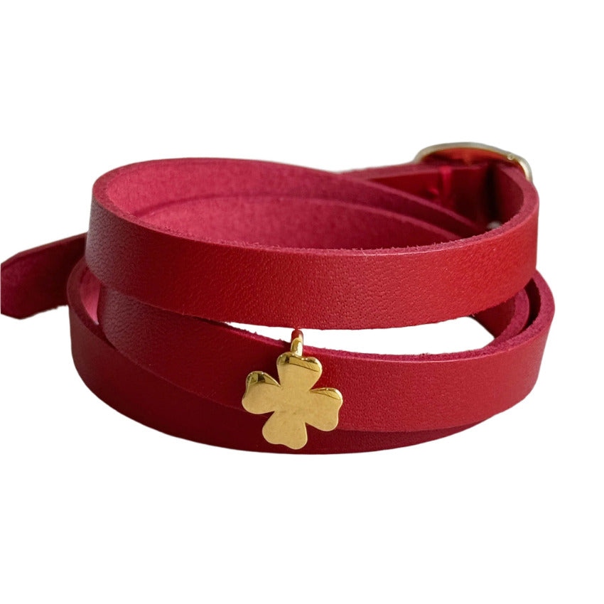 Strap Leather Bracelet with Charms