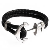 Anchor Braided Leather Bracelet