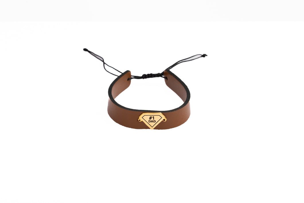 #1 Dad Leather Bracelet