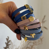 Strap Leather Bracelet with Charms