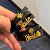 Strap Leather Bracelet with Charms
