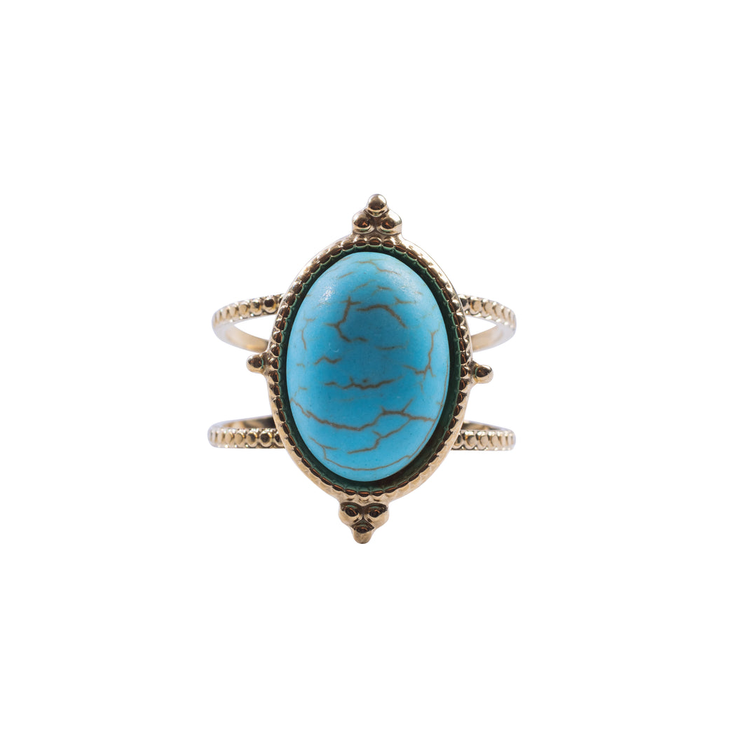 Stainless Ring Turquoise Stone