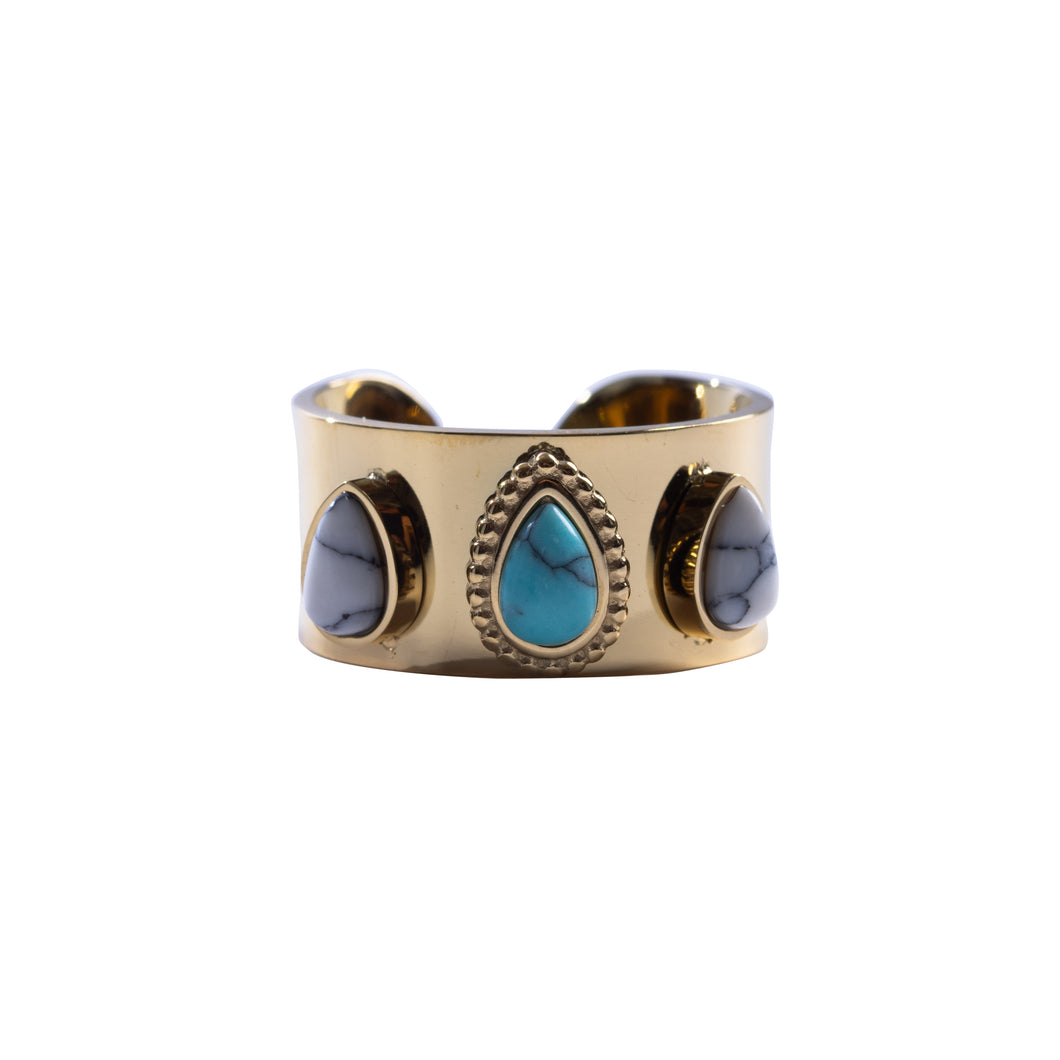 Stainless Ring Blue Stone