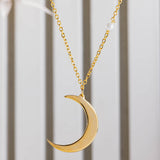 Moon Necklace and Pearls