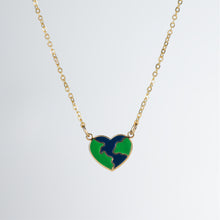 Load image into Gallery viewer, Heart shaped world necklace
