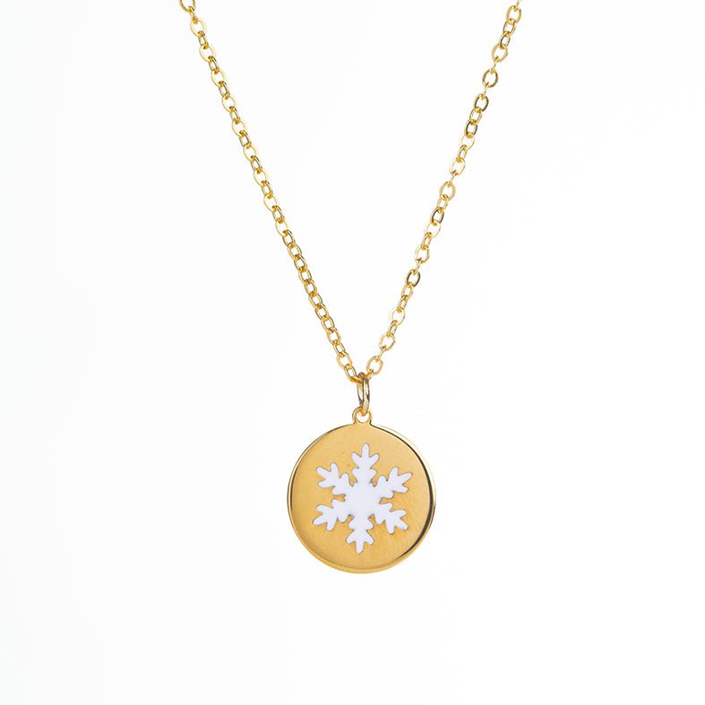 Snowflake coin necklace