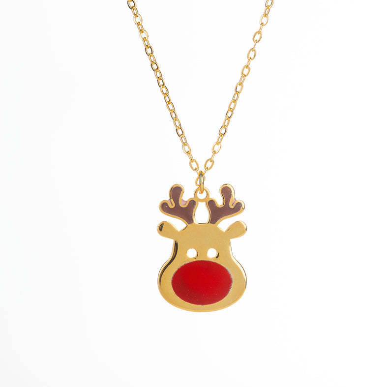 Enamel Deer Necklace