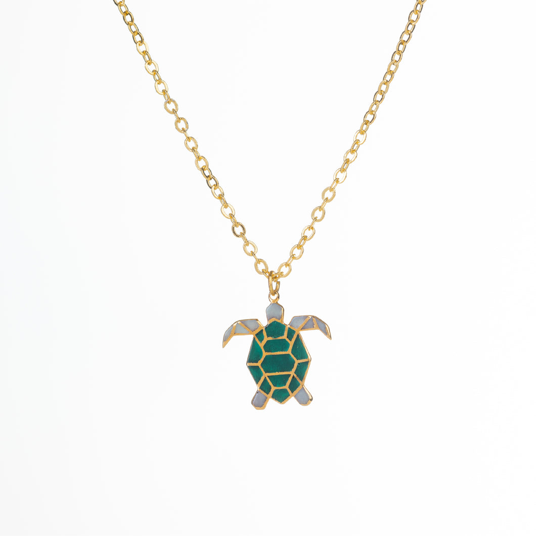 Turtle Enamel Necklace