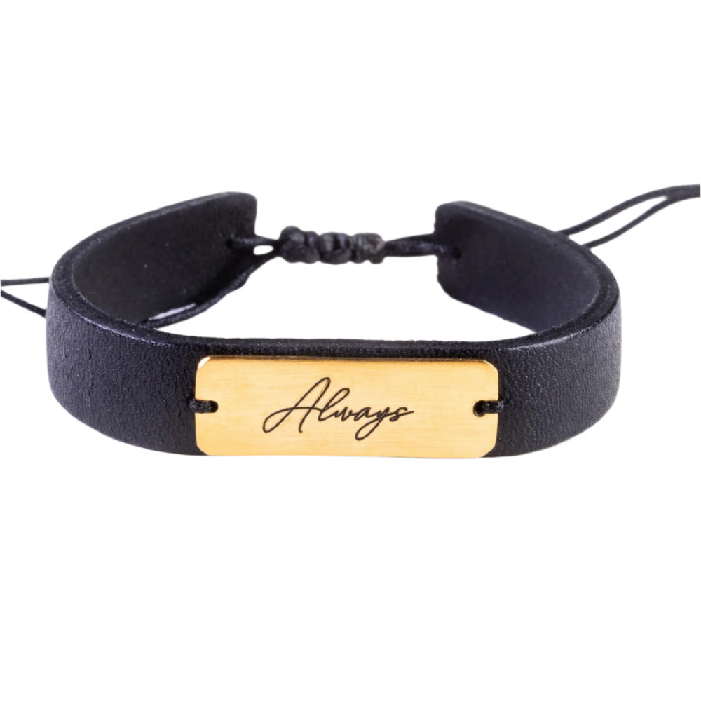 Valentine "Always" Leather Bracelet