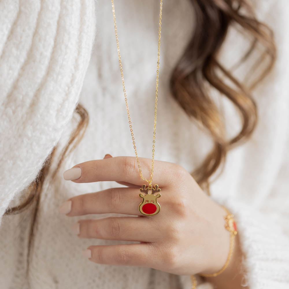 Enamel Deer Necklace