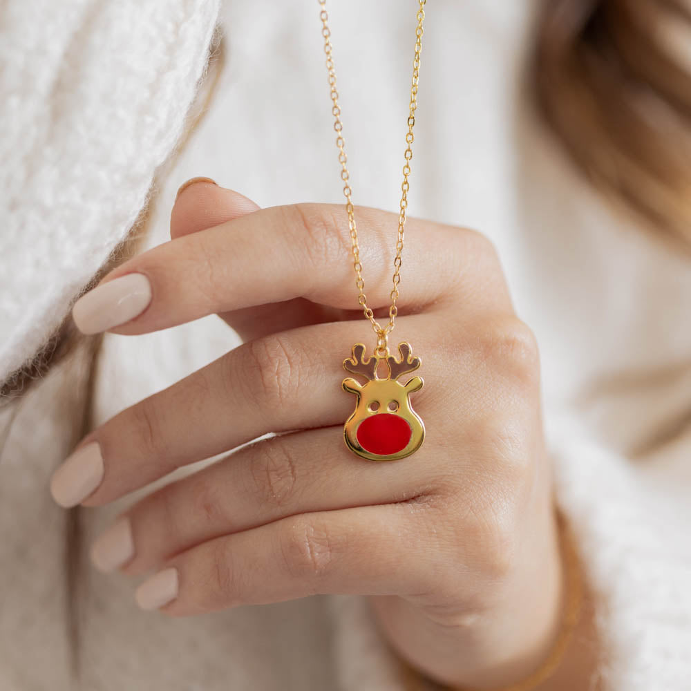 Enamel Deer Necklace