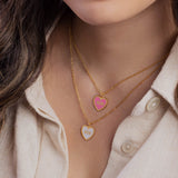 Mom Heart Enamel Necklace