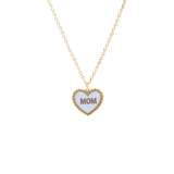 Mom Heart Enamel Necklace